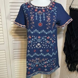 UMGEE S mini boho shirt sleeve dress (or tunic) with gorgeous embroidery